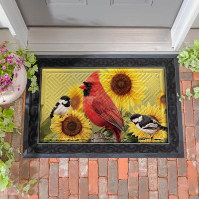 Evergreen "Sunflower Days Embossed Door Mat - 30"" x 18"""