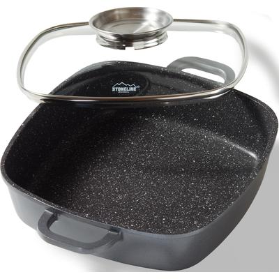 Servierpfanne STONELINE, grau, B:24cm H:6,7cm L:24cm Ø:24cm, Pfannen, Induktion