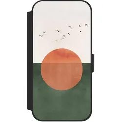Nivocase Klapphülle für Apple iPhone 12 Handyhülle aus Kunst Leder NIVOflip schwarz Sonnenschein (Apple iPhone 12), Smartphone Hülle, Schwarz