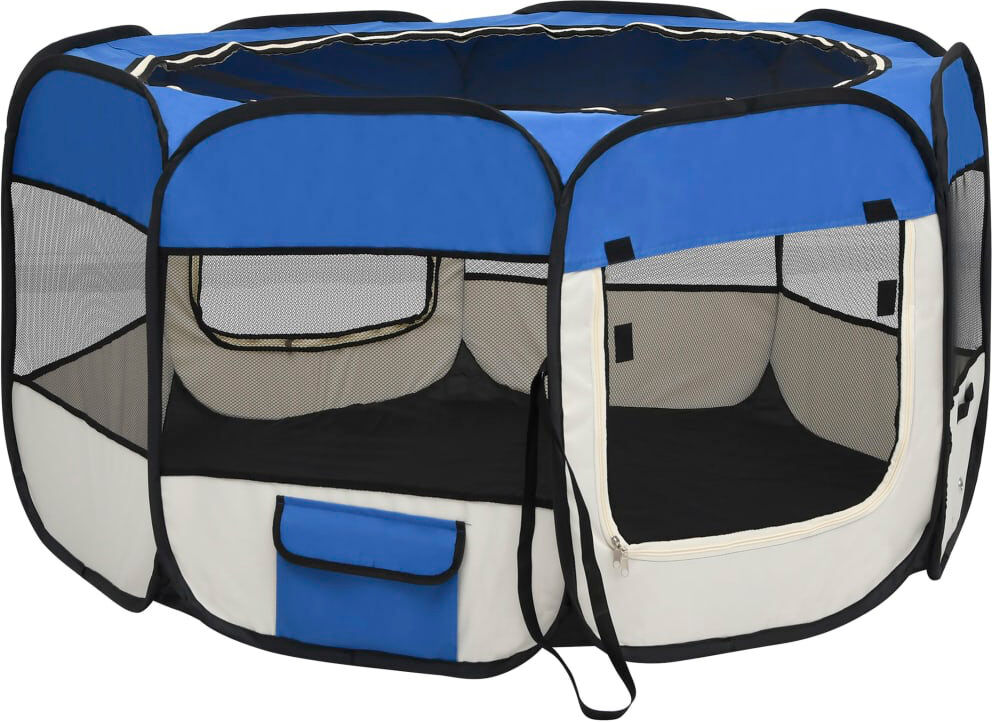 Archie & Oscar Lionel Panel Metal Exercise Pen With Door Blue 58cm H x 110cm W x 110cm D