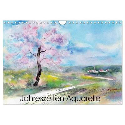 Jahreszeiten Aquarelle (Wandkalender 2027 DIN A4 quer), CALVENDO Monatskalender