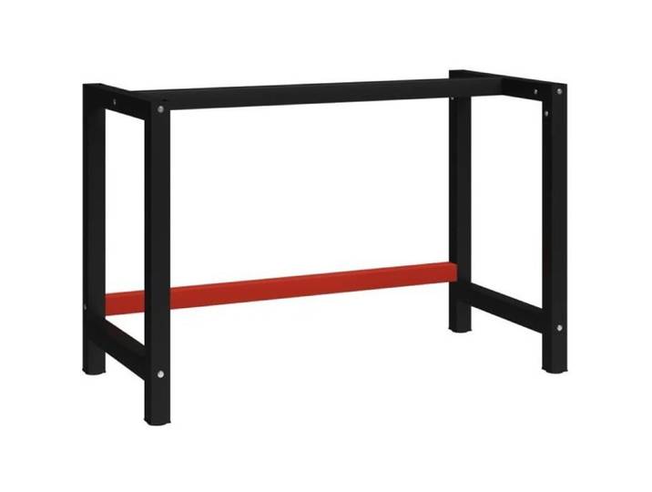 GardenErgonomique - Cadre de Banc de Travail Support de Table de Travail Pied d'Etabli Métal 120x57x79 cm Noir et rouge9639