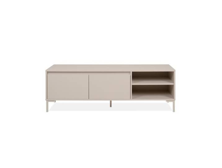 CALICOSY - Meuble TV 2 portes 2 niches couleur cachemire L150 cm - NERIO - Beige