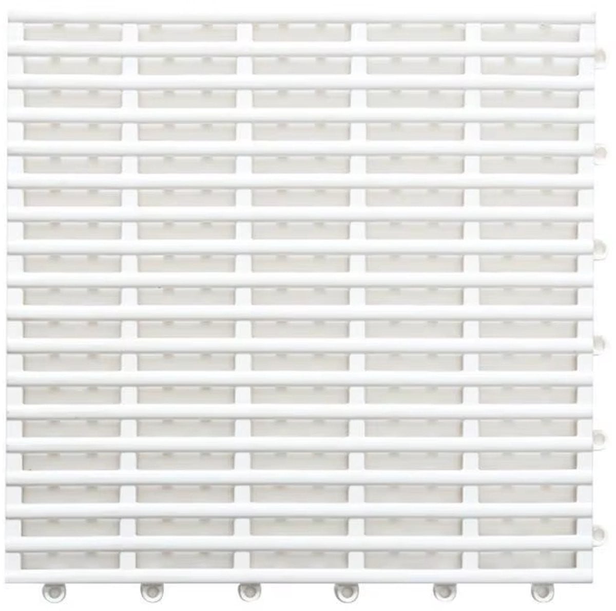 Rimmo 6-delige Set Antislip Badmatten - Rubberen Badkamer en Douchematten - Wit
