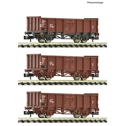 Fleischmann 6660156 N 3-tlg. Set: Offene Güterwagen, DR (Spur N)
