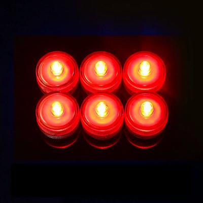 Inspire Select IP68 Waterproof Submersible LED Tea Lights Battery Operated Flameless Underwater LED Candles For Vases, Ponds & Party red Light 24pcs