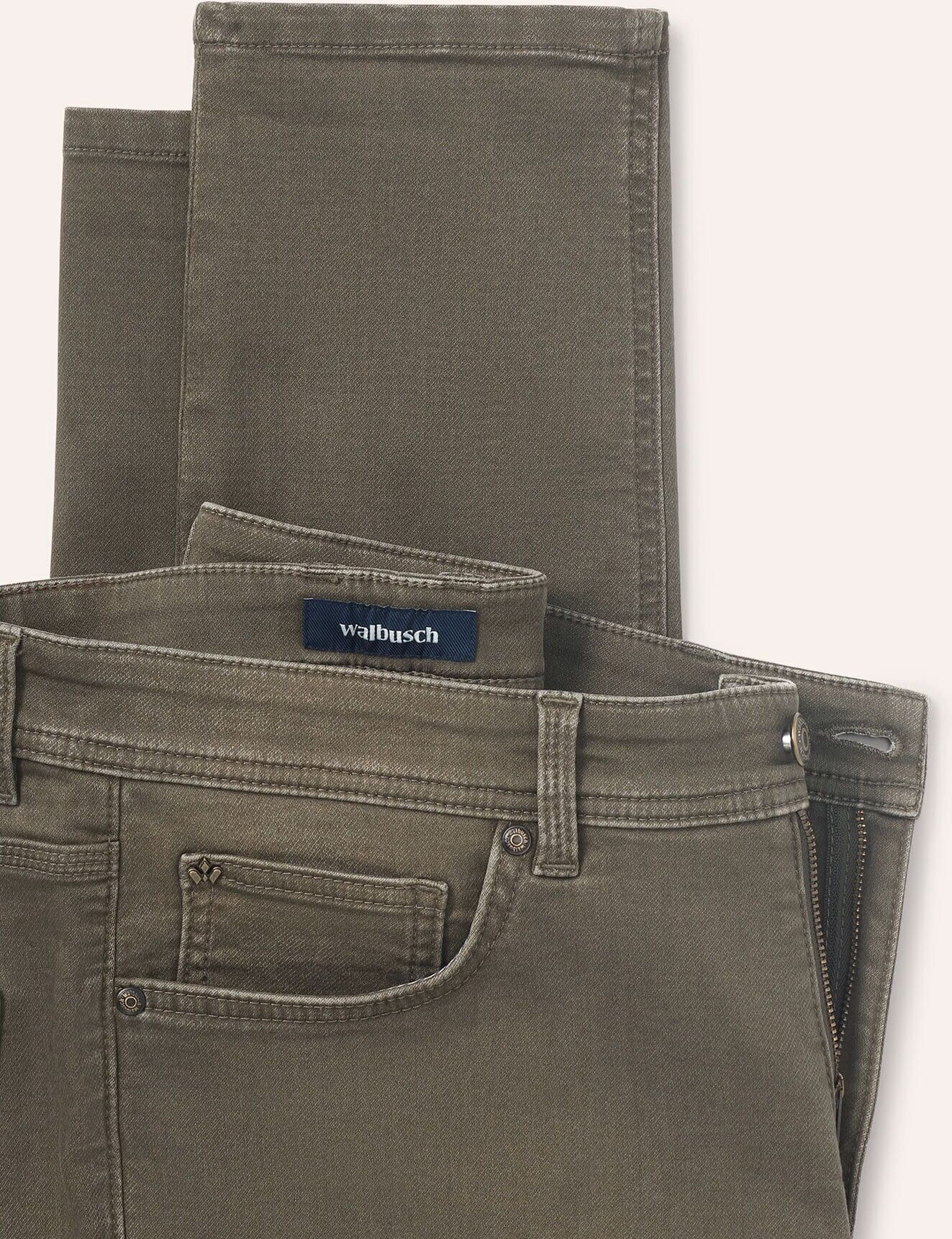 Walbusch Jogger-Jeans Superstretch, Regular Fit#normale Größen#schlanke Größen#untersetzte Größen, Farbe Grün, 31, super elastisch sportlicher Look Herren