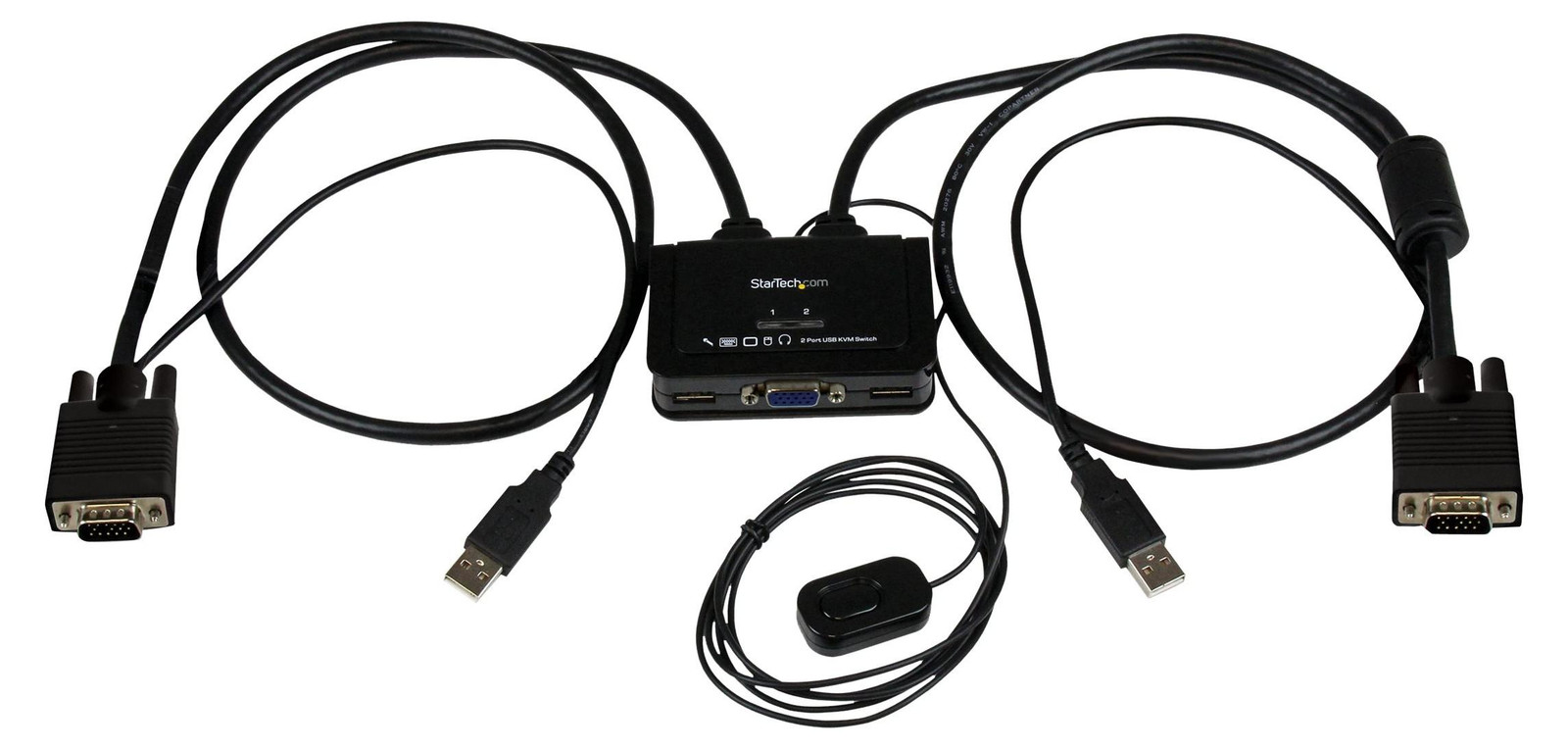 StarTech.com 2-poorts VGA USB KVM-schakelaar met USB-voeding en afstandsbediening