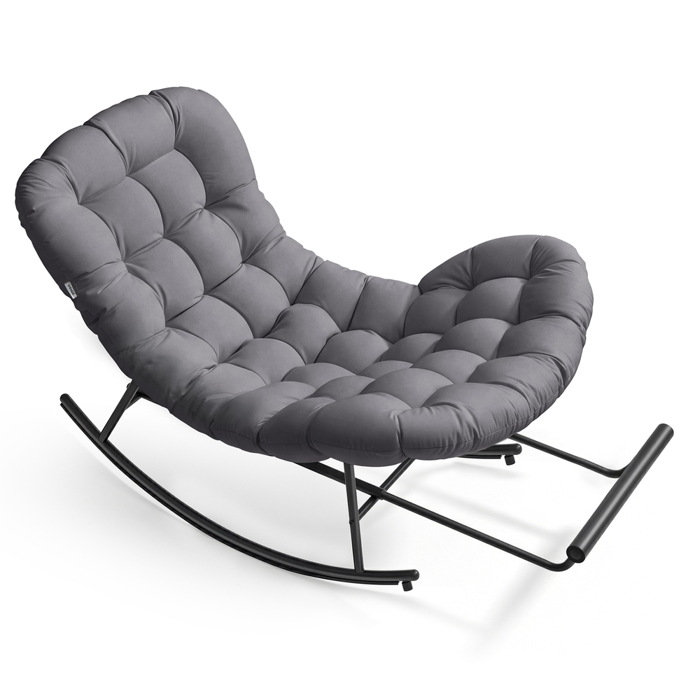 VASAGLE Schaukelstuhl Schaukelsessel abnehmbares Kissen 136 kg grau LYY062GZ01