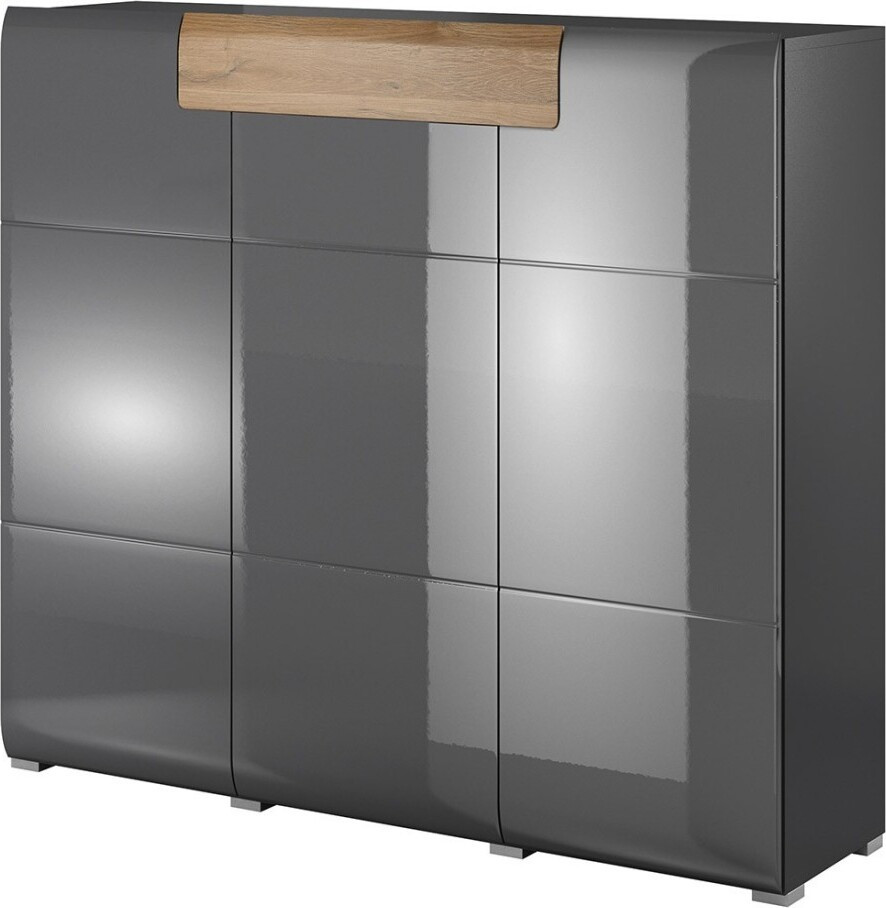 Meublorama Buffet OHIO groot model in antracietgrijs en eik design stijl