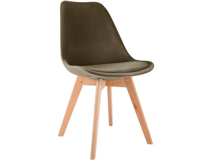 CLP Stuhl Samt dunkelbraun, Dunkelbraun, Holz, 49x83x50 cm, Esszimmer, Stühle