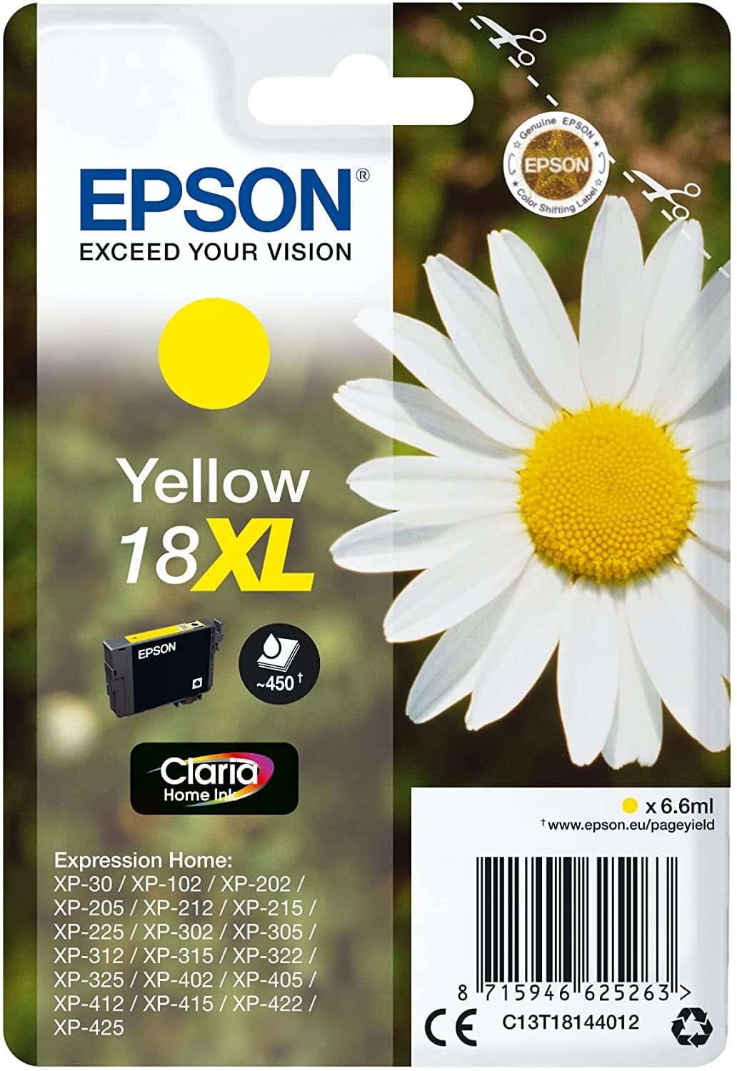 Epson 18XL printerpatroon geel