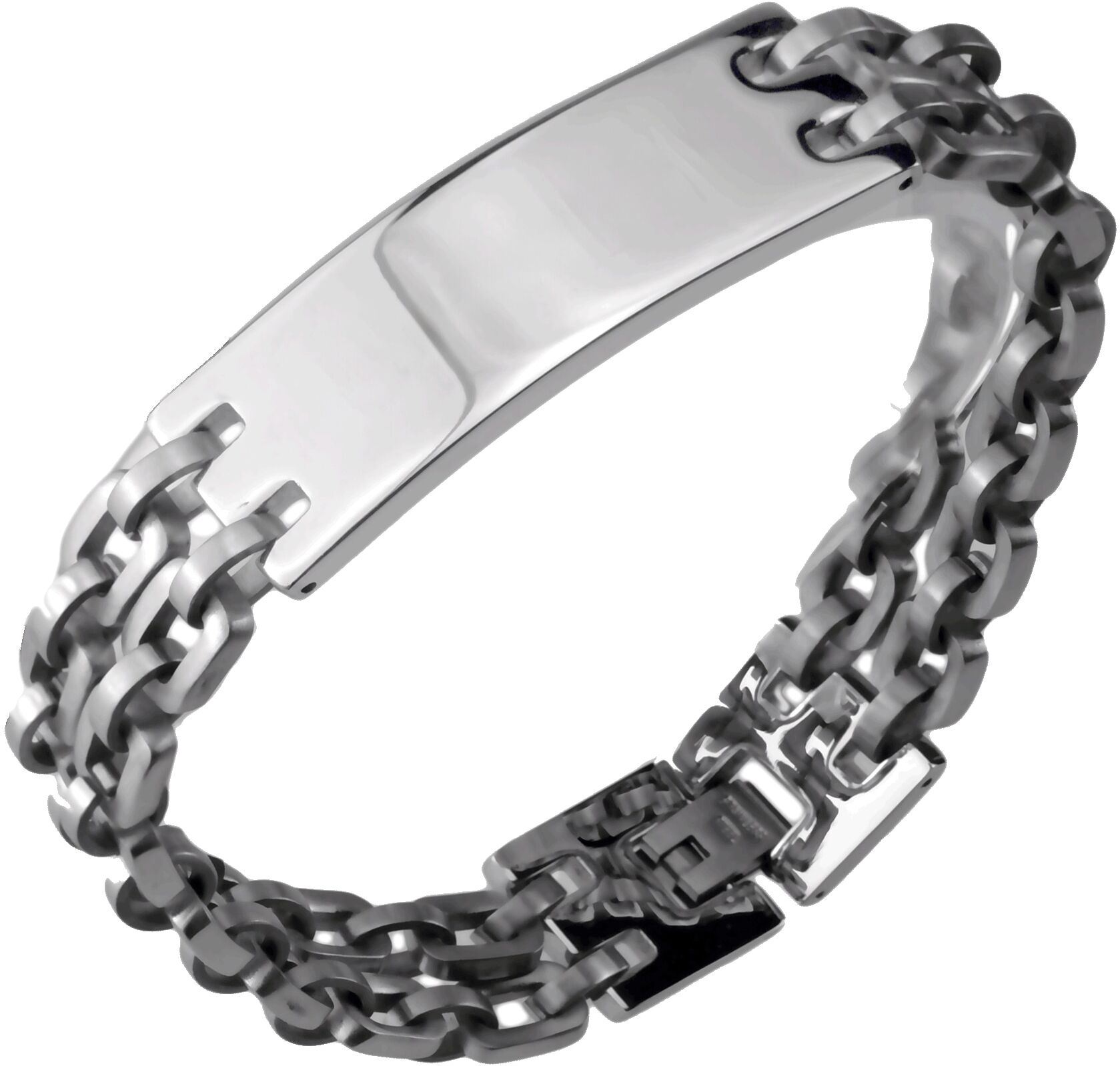 Armband FIRETTI "Schmuck Geschenk Armkette ID-Platte, Phantasiekette", silber (edelstahlfarben), Armbänder, Damen, 21cm, Edelstahl, Armband edelstahlfarben 21cm, Edelstahl
