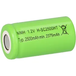 Mexcel Akku Sub-C 1,2V 2500mAh NiMH NS2500SCHT Hochtemperatur