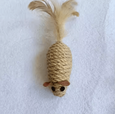 Inspire Curations MouseHunt Sisal Plush Cat Toy rat 15cm
