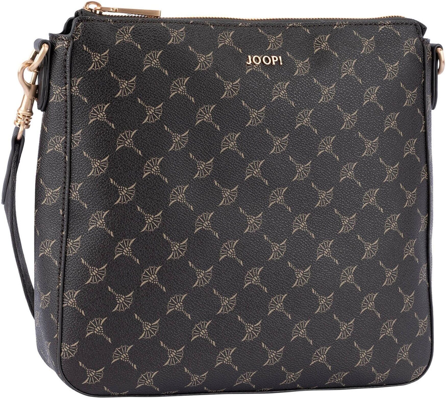 Joop! Umhängetasche JOOP "Umhängetasche Cortina 1.0 Jasmina Shoulderbag mvz", Damen, Gr. B/H/T: 25cm x 25cm x 6cm, braun (dunkelbraun (seal braun)), Taschen Umhängetasche