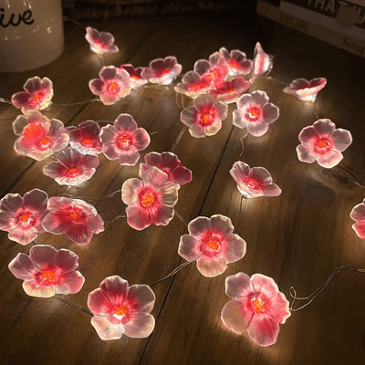 Inspire Essentials Cherry Blossom LED Fairy String Lights 3M Pink Flower Battery Powered Decoration Lights pink 2m 20led battery