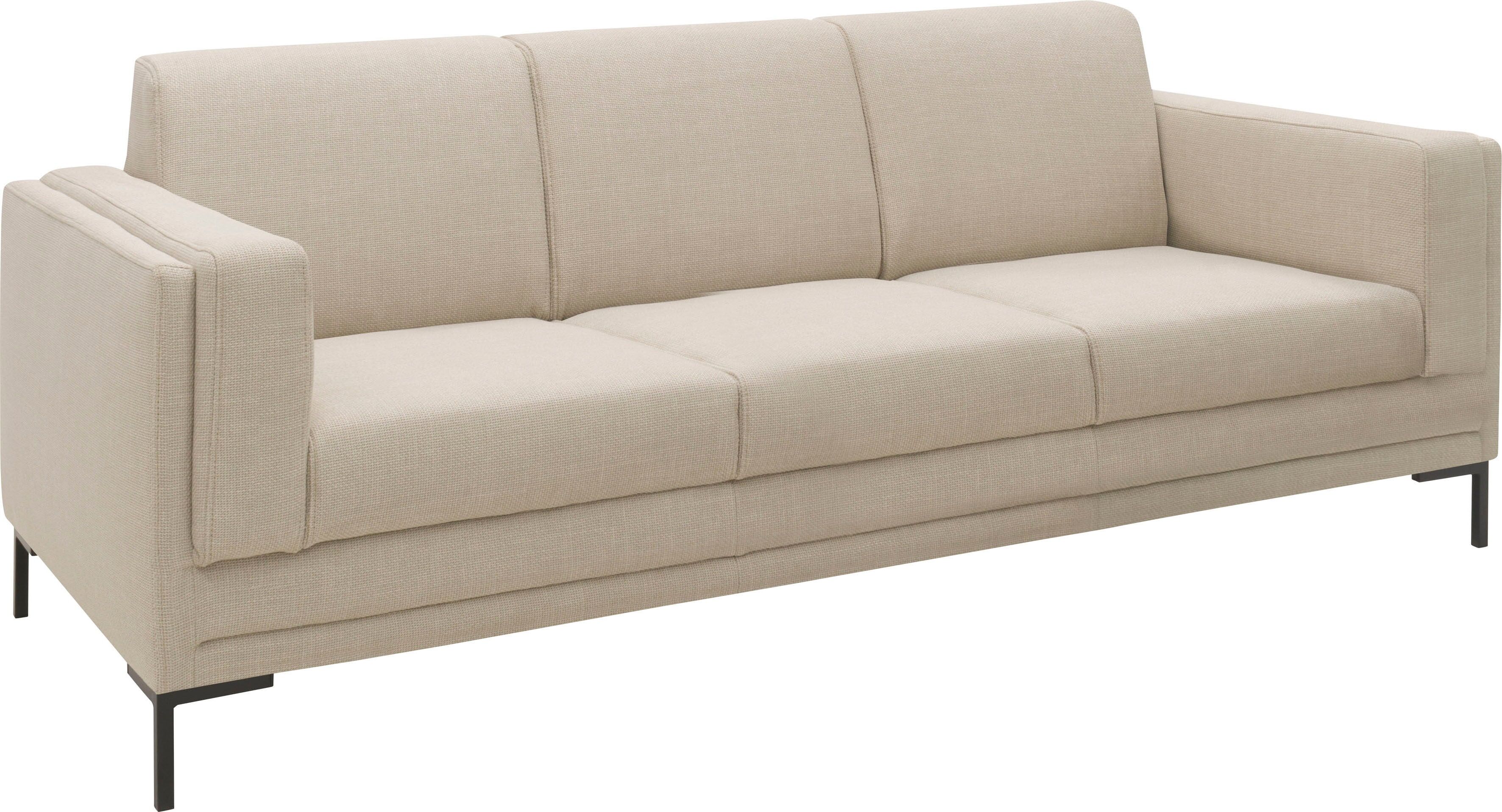 3-Sitzer "LOOKS VII", beige, B:210cm H:82cm T:90cm, 100% Polyester, LOOKS BY WOLFGANG JOOP, Sofas, 3-Sitzer, klare Linien, edles Design