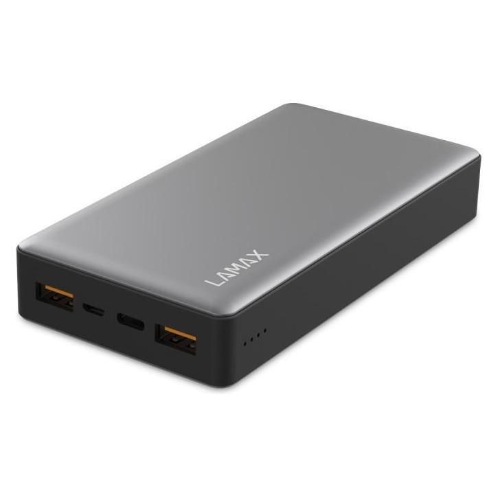 Lamax LM20000FC Powerbank Lithium Polymer (LiPo) 20000 mAh Grau (20000 mAh, 5 W, 74 Wh) (LAM20KGRAY)
