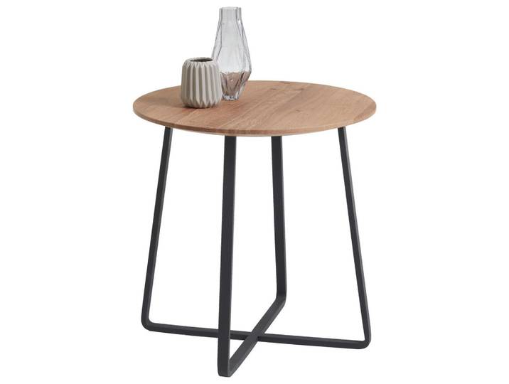 Schöner Wohnen Beistelltisch, Eichefarben, Holz, Kerneiche, massiv, rund, eckig, X-Form, 45x47x45 cm, Goldenes M, Holzmöbel, Holztische, Wohnzimmertische Holz, Beistelltische Holz