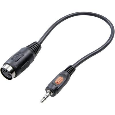 SpeaKa Professional SP-7869840 DIN-Anschluss / Klinke Audio Adapter [1x Klinkenstecker 3.5 mm - 1x Diodenbuchse 5pol (DIN)] Schwarz