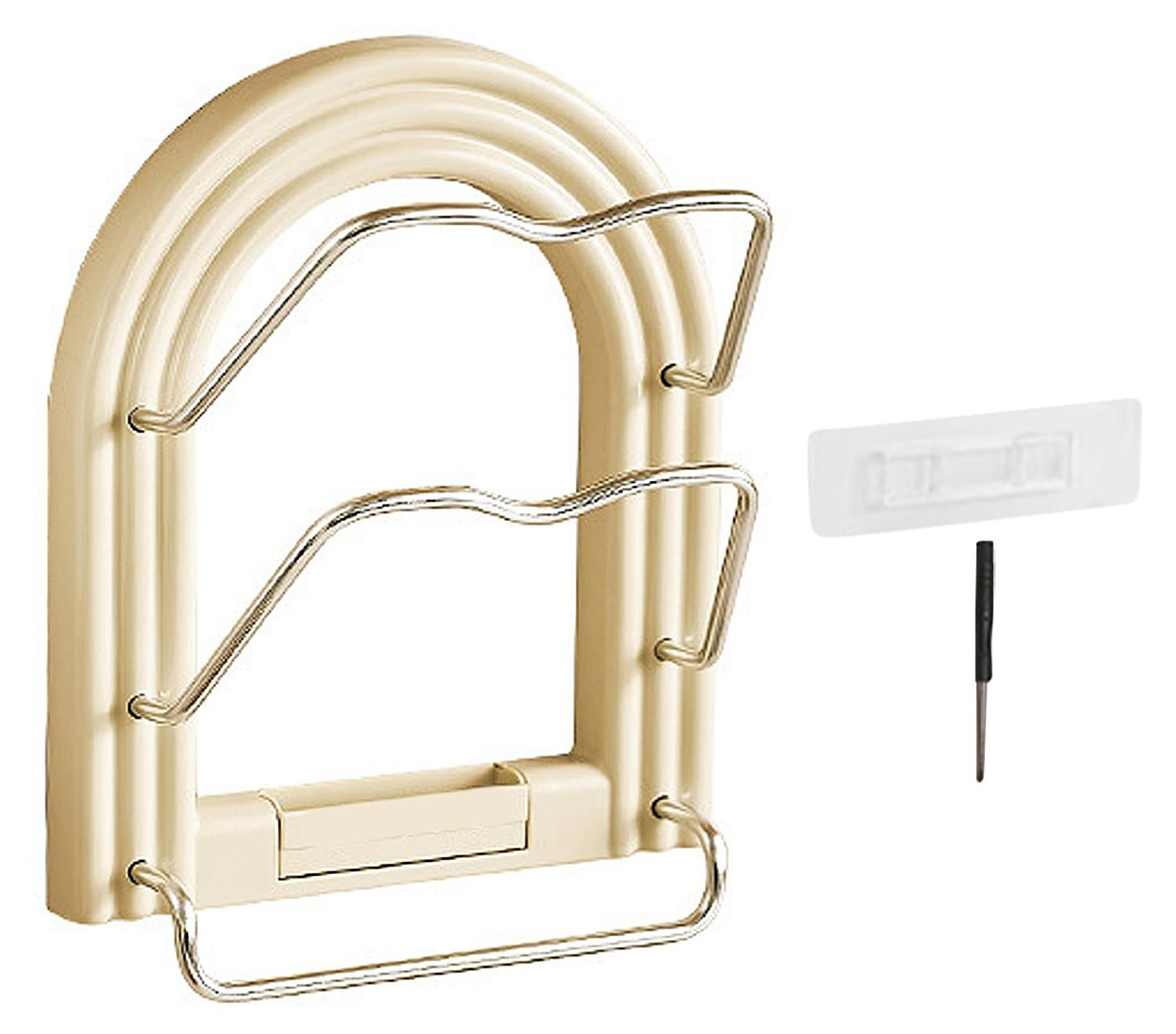 Gistuch Wandorganizer voor Keuken, Boorvrije Topdekselorganizer van Aluminiumlegering voor Pannen en Keukenhanddoeken