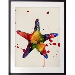 POSTER Seesterne Aquarell A4 Rahmenlos