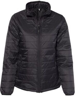 Independent Trading Co. EXP200PFZ Women's Puffer Jacket in Black size Medium   Nylon
