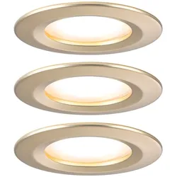 Paulmann 92407 LED Einbauleuchte 3-Step-Dim Nova Coin IP44 rund 74mm Coin 3x6W 3x470lm Gold matt