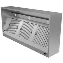 Gastro Dunstabzugshaube Wandhaube Kastenform Edelstahl 1200x950x400 mm Filter uLED Spots