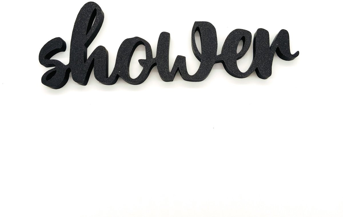 Allygami 3D Cursieve Letters Badkamer Decoratie Zwart – Minimalistische Wandlettering voor Home Decor