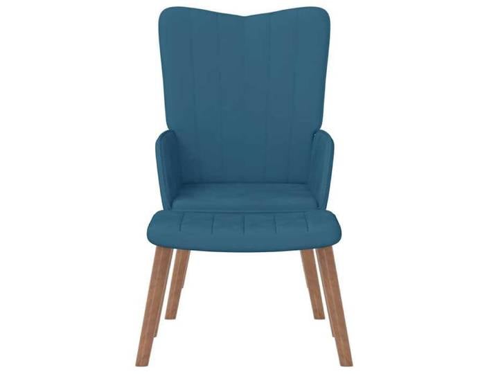 VIDAXL(5934)Chaise de relaxation avec repose-pied Bleu Velours Fauteuil de lecture