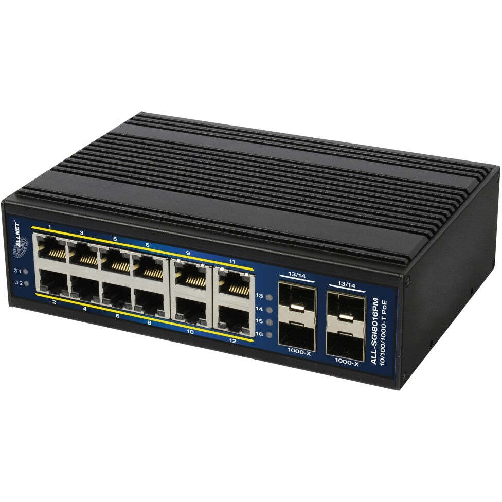 ALLNET ALL-SGI8016PM, Managed, L2+/L3, Gigabit Ethernet (10/100/1000), Vollduplex, Power over Ethernet (PoE), Wandmontage