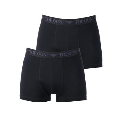 Boxershorts TOP GUN "Doppelpack TGUW001", Herren, Gr. 50 (M), schwarz (schwarz, schwarz), Obermaterial: 95% Baumwolle, 5% Elastan, Unterhosen