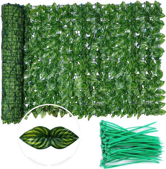 Benza Ibenzoa Kunstplant Klimop Schuttingpaneel Groen, Breedte: 50 cm, Lengte: 300 cm