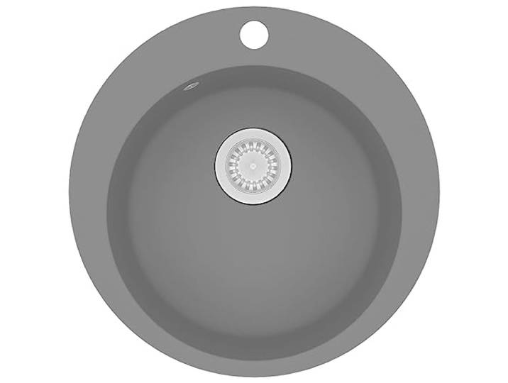 vidaXL Évier de cuisine en granit Bac unique Rond Gris