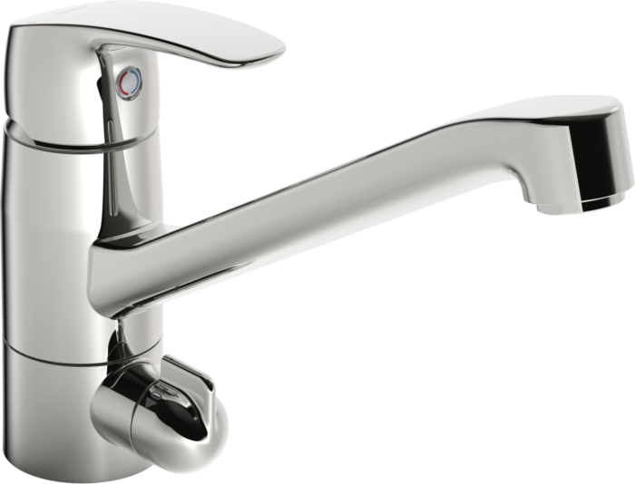 Hansapinto Küchenarmatur 45202293 mit mechanischen Geräteabsperrventil, schwenkbar, Ausladung 213 mm, chrom