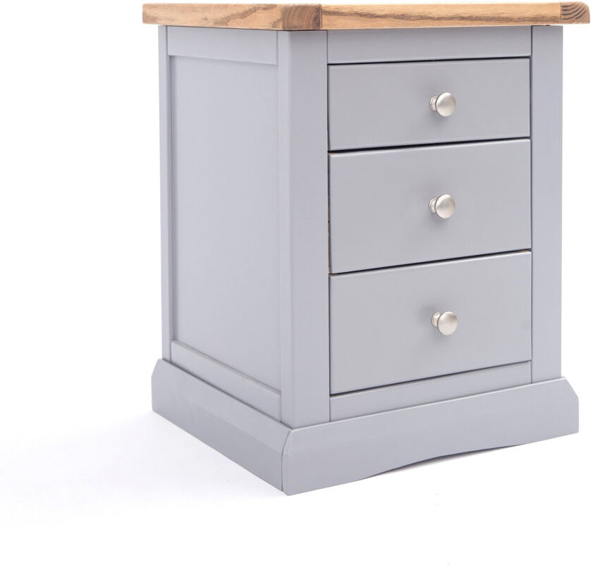 Marlow Home Co. Milian 45cm W Plywood / Laminate Board Bedside Table Grey/Chrome 56cm H X 45cm W X 40cm D