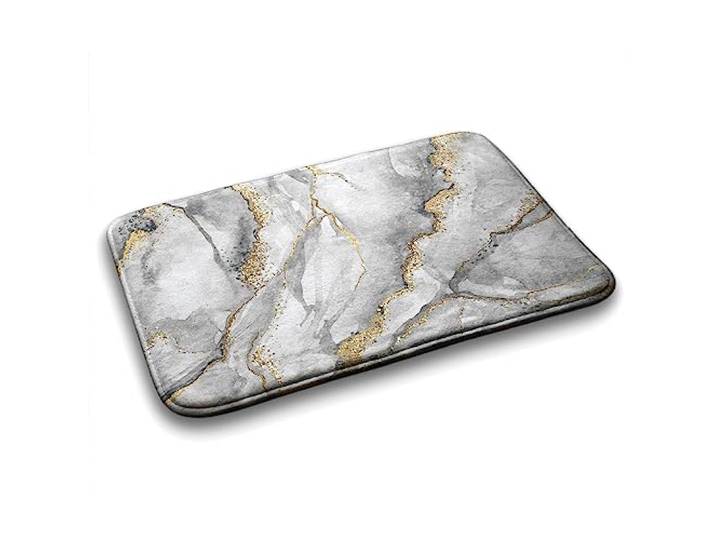 Tulup 75x45 cm rutschfest Weich Matte Badezimmermatte Schlafzimmer Rechteckig Dekoration Teppich Badezimmerteppich - Grau