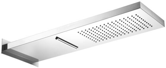 Herzbach Living Spa Wand-Regenbrause 11.661600.2.01 Edelstahl poliert, 539x165mm, Regen/Schwall
