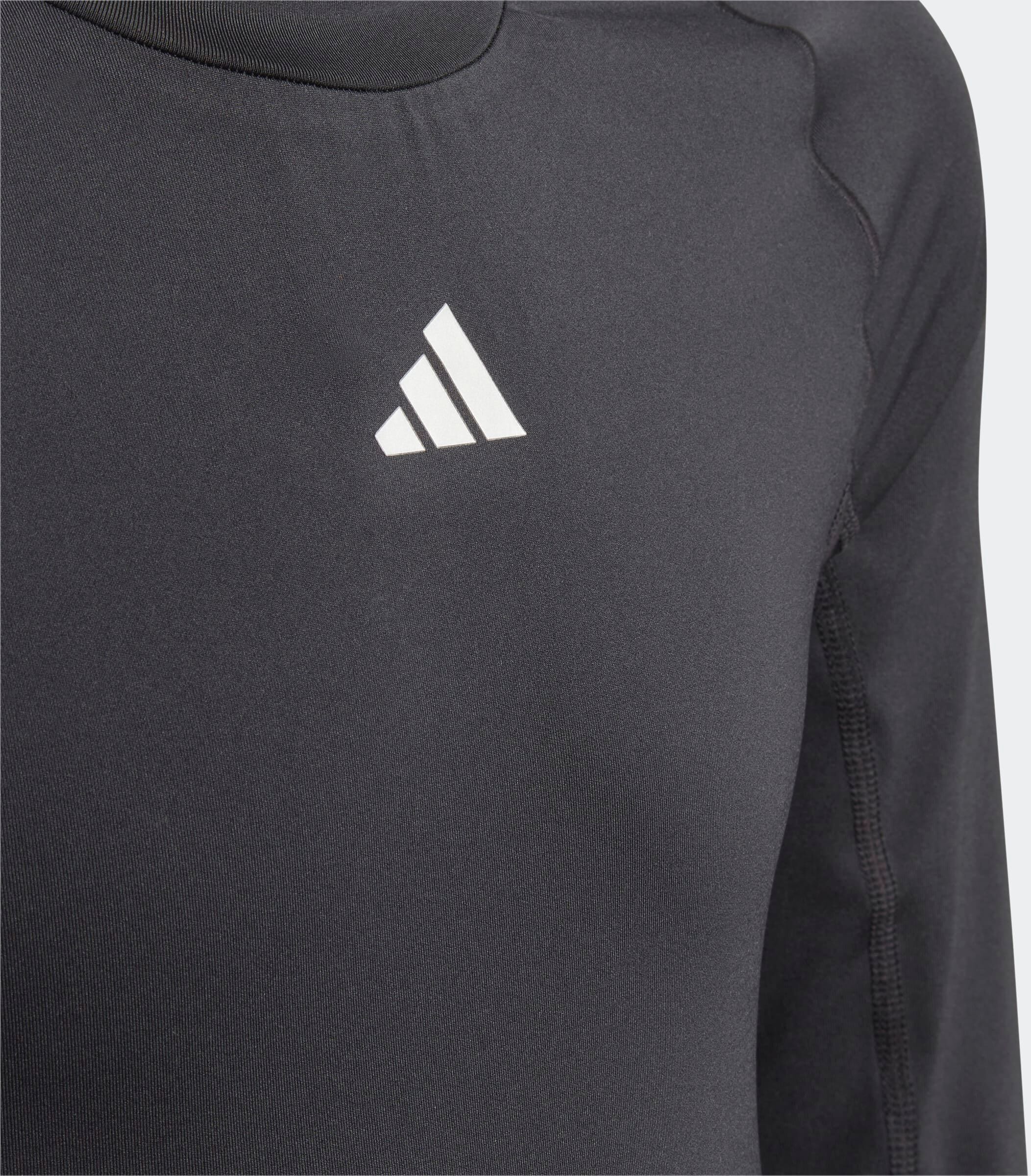 Langarmshirt ADIDAS PERFORMANCE "TECHFIT AEROREADY LONGSLEEVE", Jungen, Gr. 176, schwarz, Obermaterial: 88% Polyester, 12% Elasthan, Rundhals, Shirts Langarmshirt schwarz 176
