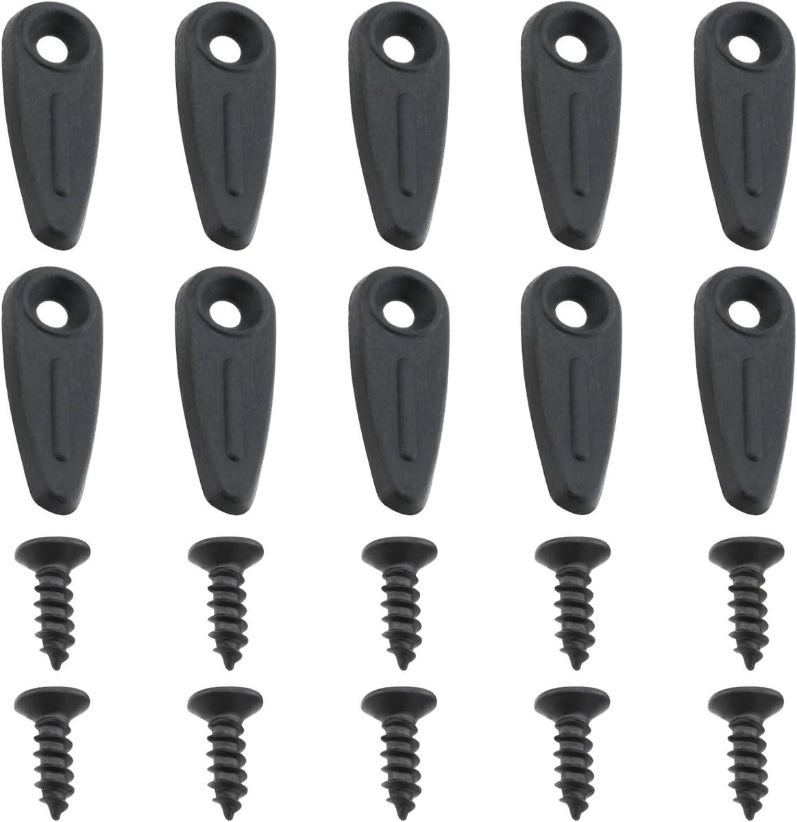 Allecto Plus Kunststof Gesp voor Fotolijsten met Schroeven, Zwart, 100 sets