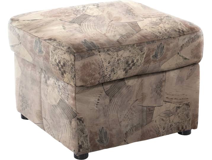 Polsterhocker, Luxus-Microfaser, Braun, 58×42×58 cm, Belastbar Bis 140 kg, Modern, Domo-Collection
