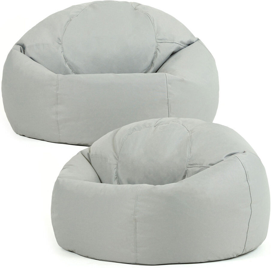 icon Adult Classic Beanbag Outdoor Waterproof Bean bags Ready Filled - Black, 2 Pack Grey Medium