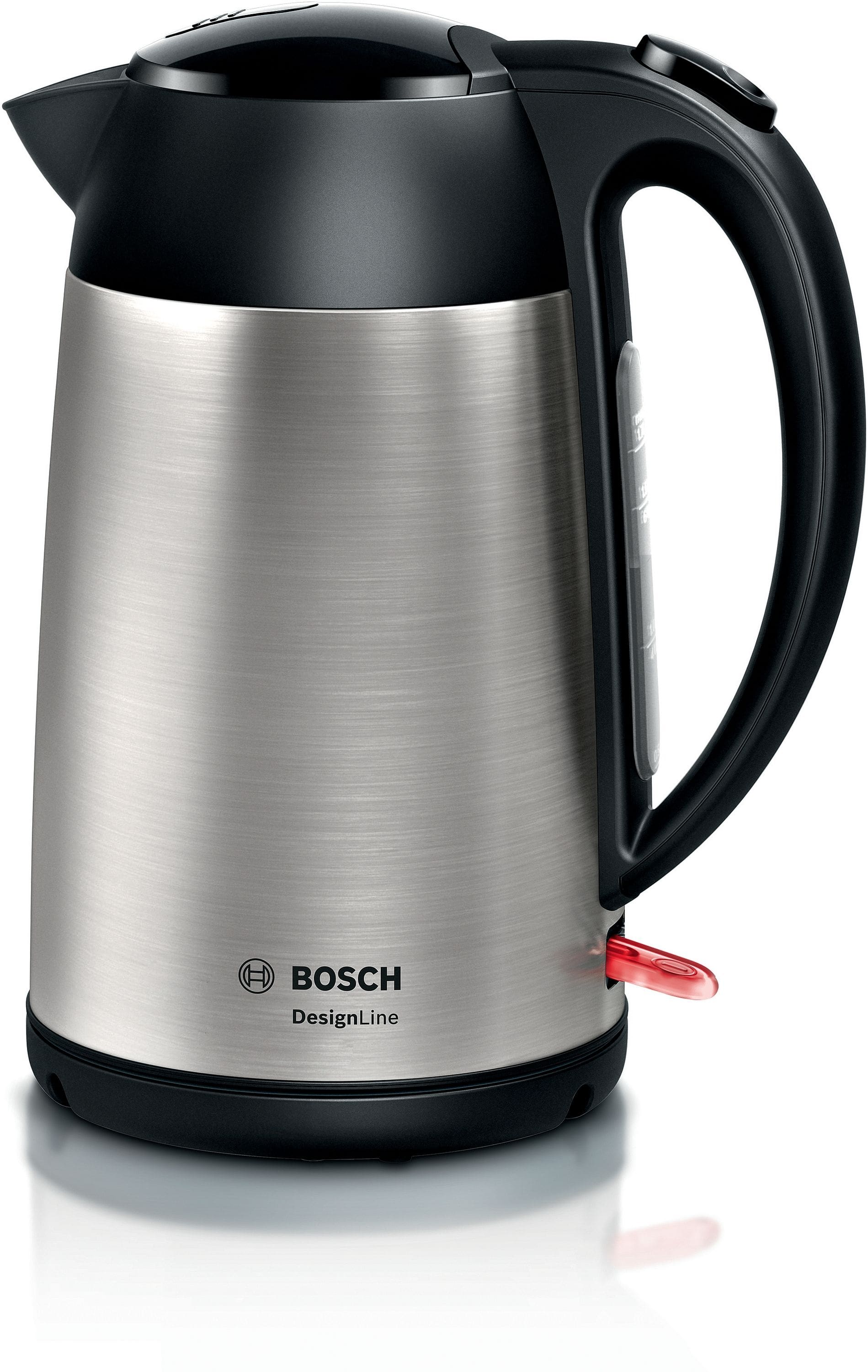 Bosch TWK3P420 DesignLine 1,7 l Wasserkocher 2400 W (Schwarz, Edelstahl)