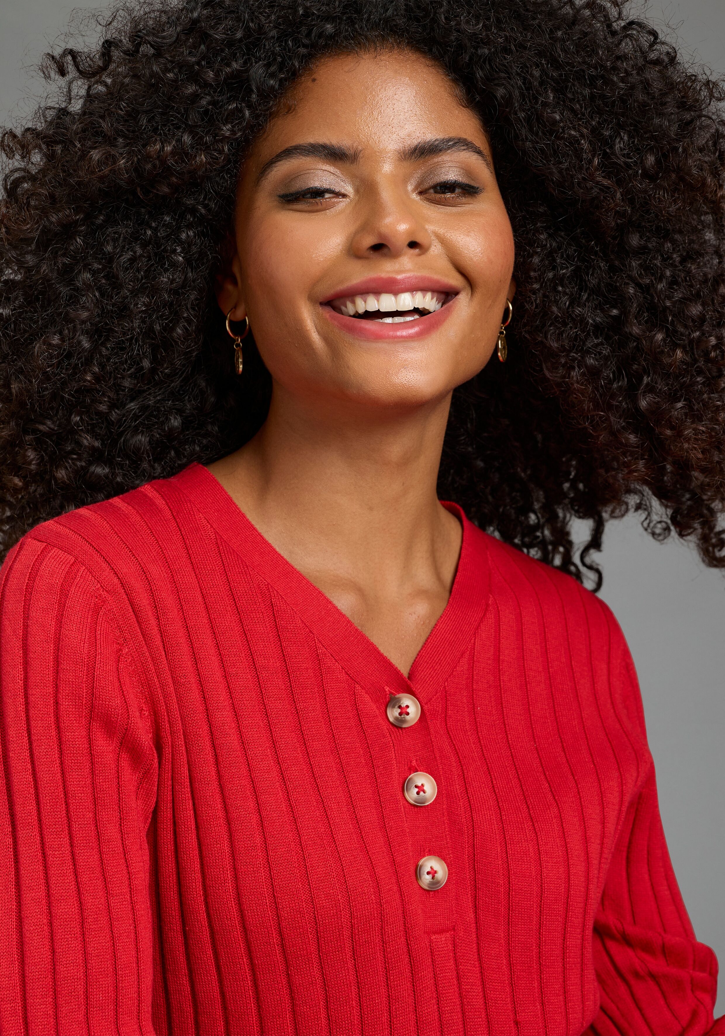 Umstandspullover NEUN MONATE "Feinstrick-Umstandspullover mit Knöpfen - Stillpullover", Damen, Gr. 36/38, rot, Feinstrick, Obermaterial: 50% Baumwolle, 50% Polyacryl, unifarben, tiefer V-Ausschnitt, Pullover Umstandspullover, Langarm, aus Feinstrick, mit 