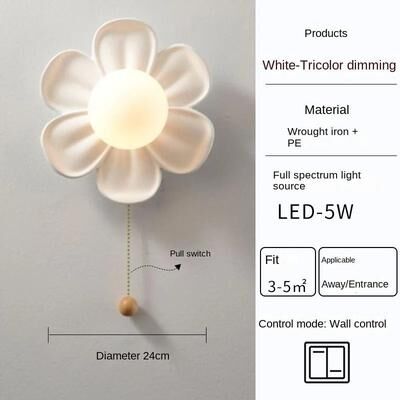Uplifted Goods Resin Flower Ceiling And Wall Light white 24 Cm