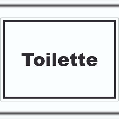 HB-Druck Toilette Aufkleber mit Text Klo WC waagerecht A5 (148x210mm)