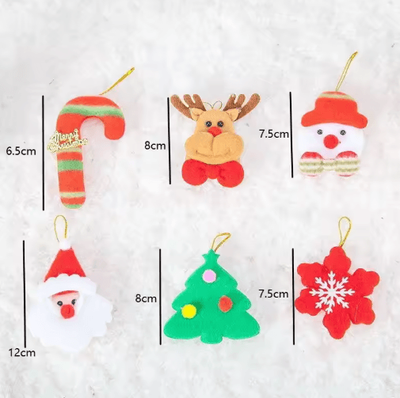 Inspire Picks 6 Piece Felt Christmas Tree Ornament Set Cute Snowman & Star Holiday Decorations a