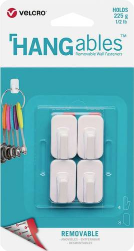VELCRO HANGables Mikro-Klebe-Haken 225g 4 St. wiederablösbar weiß